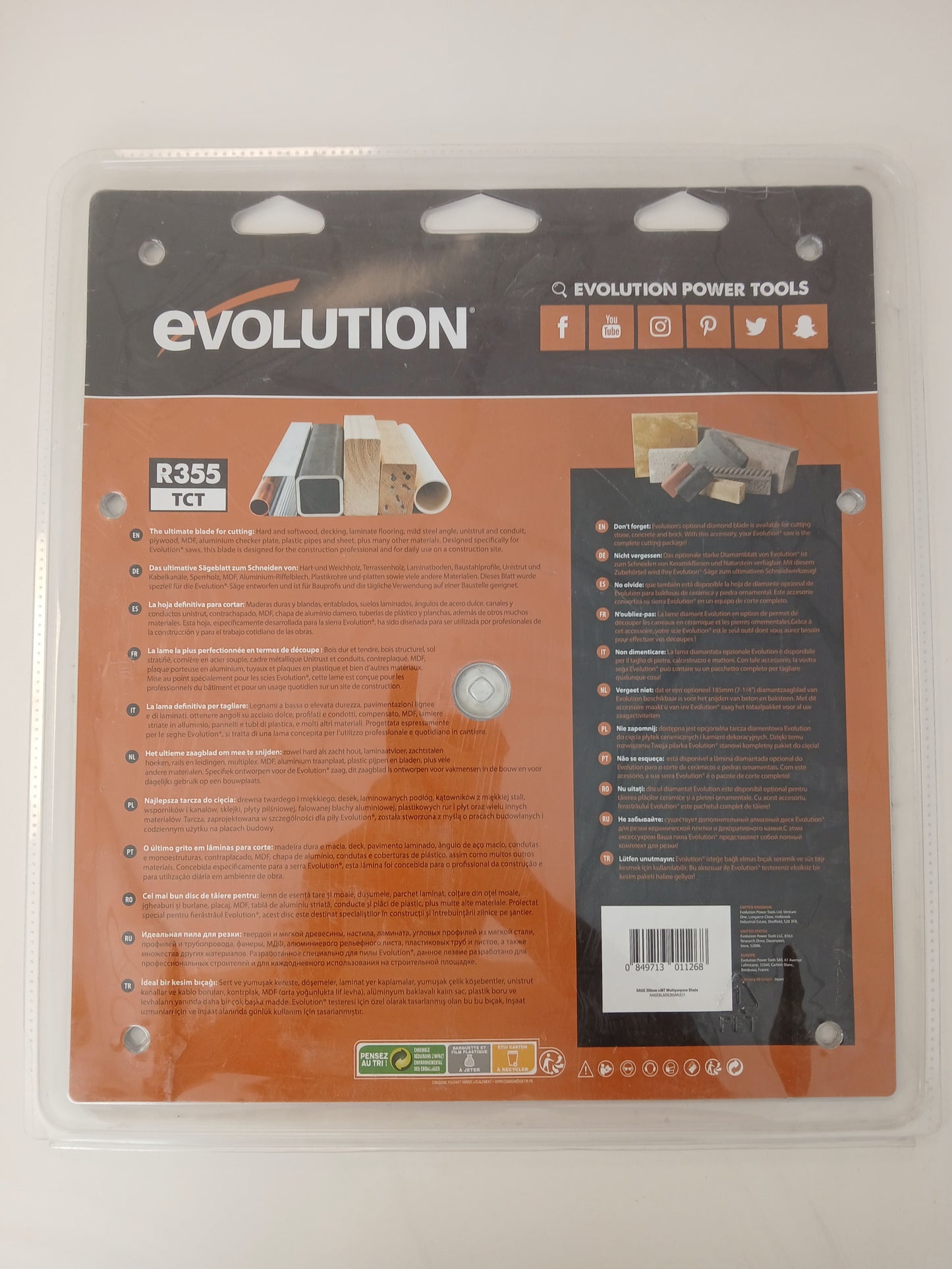Evolution Multi-Material Cutting Chop Saw Blade 355mm x 36T