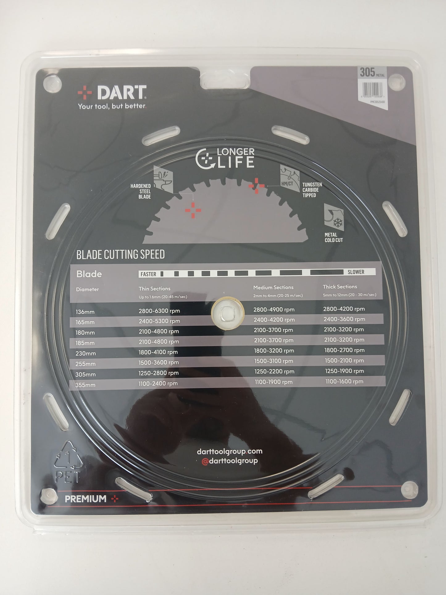 DART Gold PMC Metal Saw Blade 305mm x 60T