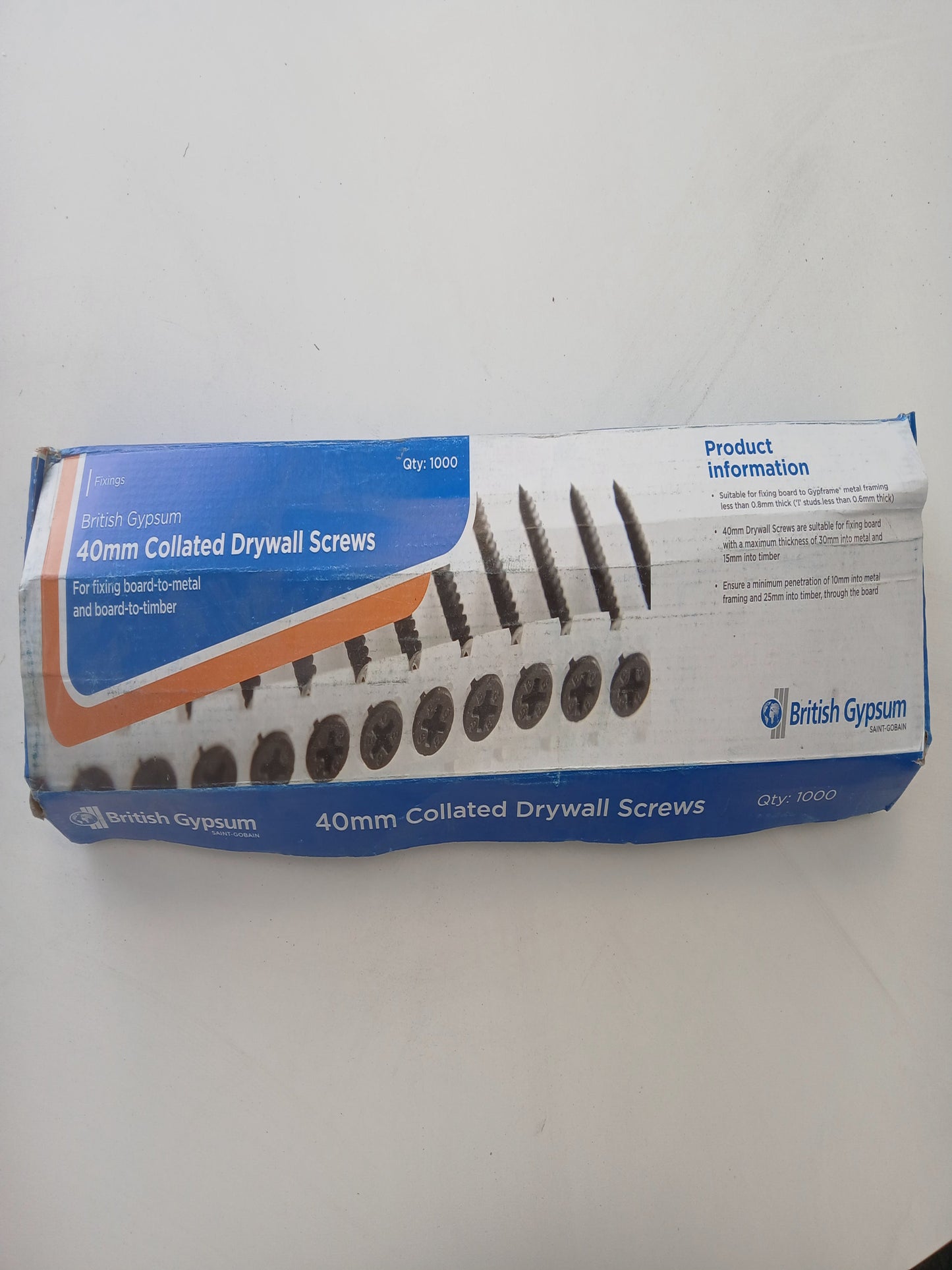 British Gypsum Collated Drywall Screws 40mm (Pack of 1000)