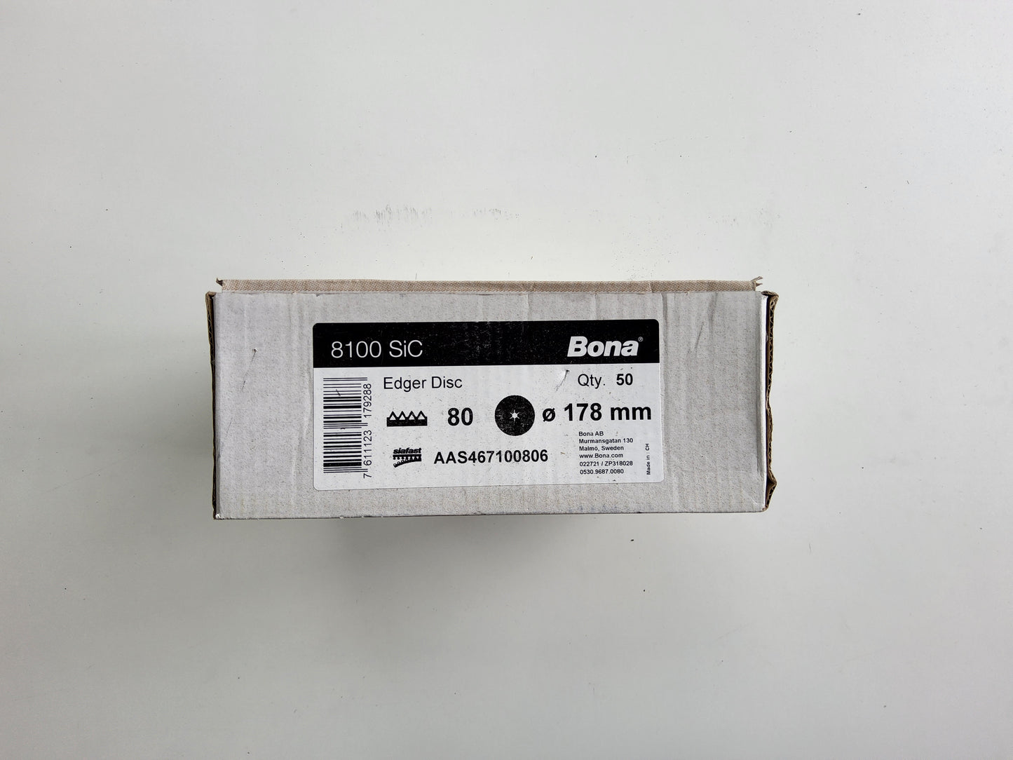 Bona 8100 Black Silicon Carbide Disc 80 Grit 178mm (Pack of 50)