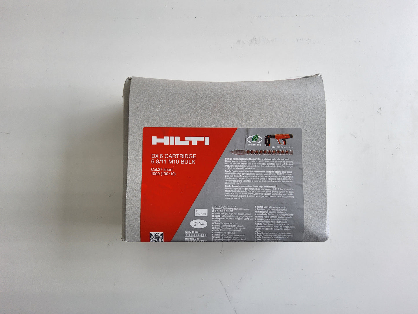 Hilti 6.8/11 M10 Clean-Tec Powder Cartridges for DX 6 M10-X10 T Titanium (Pack of 100)