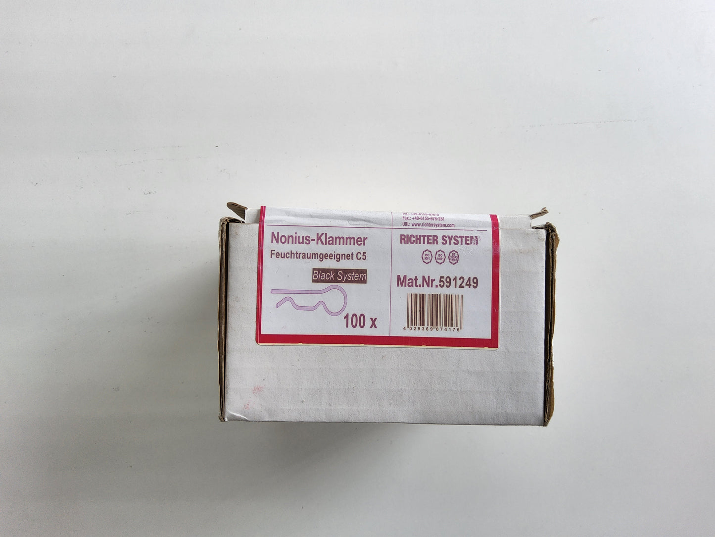 Richter System Nonius Clip Black (Pack of 100)