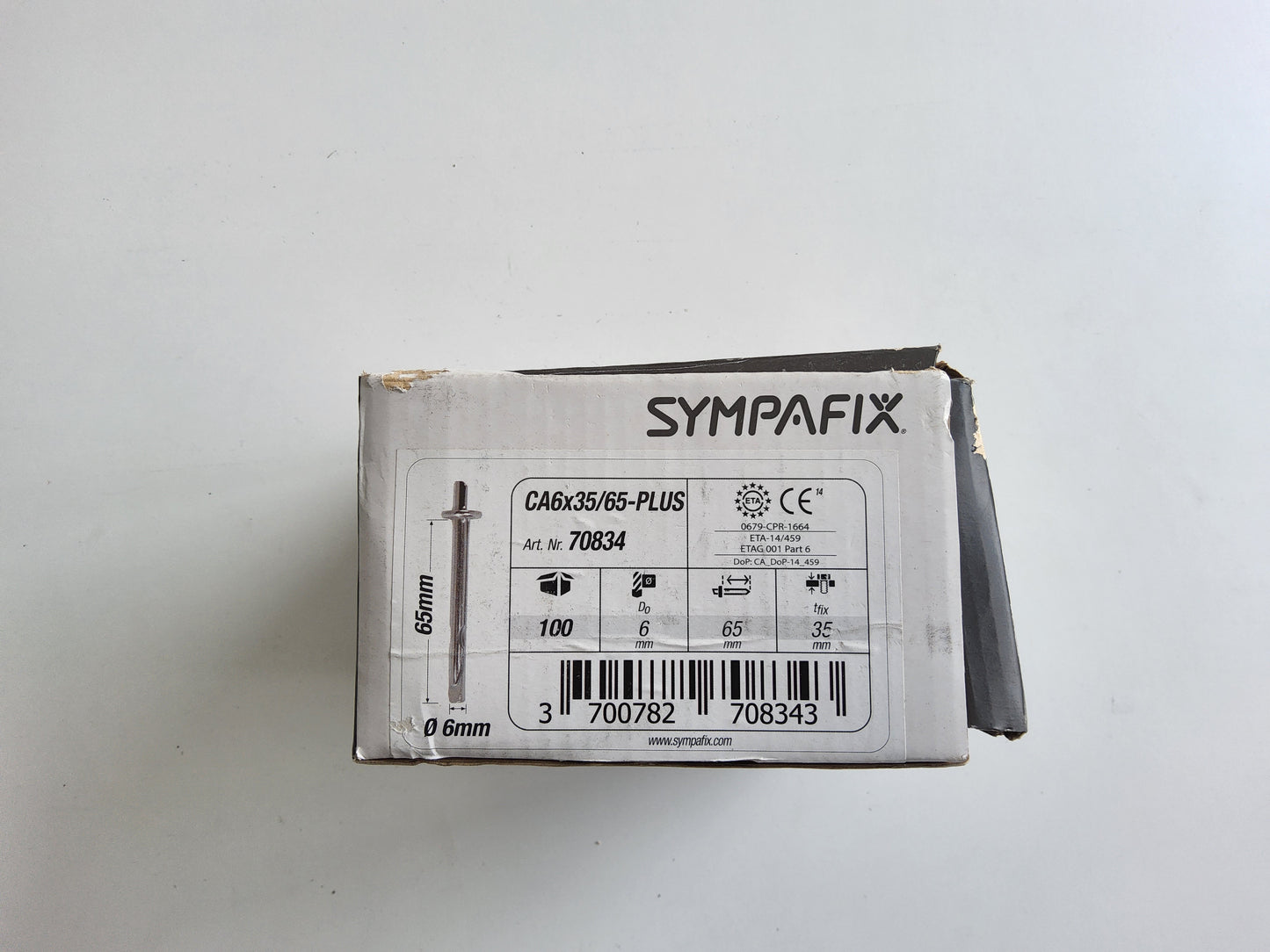Sympafix Ceiling Wedge Nail CA6x35/65-PLUS 65mm (Pack of 100)