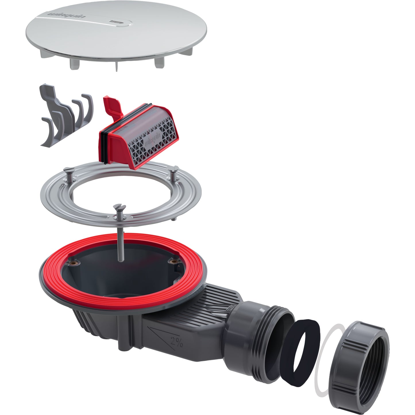 Wirquin Slim+ Shower Waste Low Profile Chromed ABS Dome