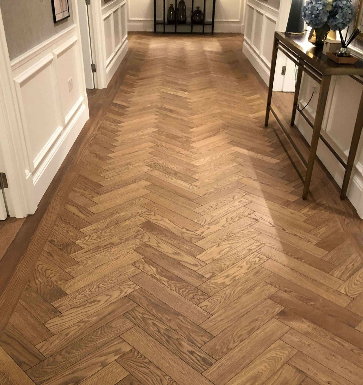 Engineered Herringbone Hard Wax Oiled Oak Wood Floor Natural White Oak (Pack of 60)