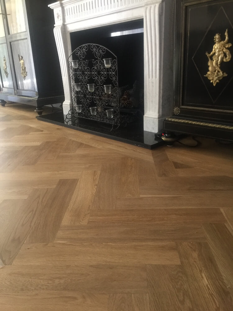 Engineered Herringbone Hard Wax Oiled Oak Wood Floor Natural White Oak (Pack of 60)