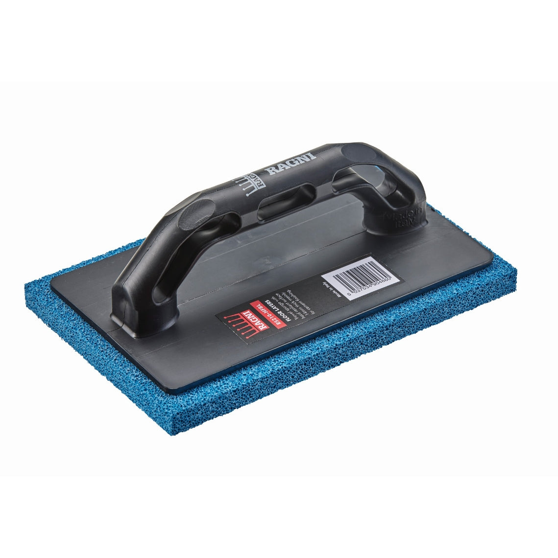 Ragni Hard Fine Blue Sponge Float with ABS Handle 220mm x 140mm x 15mm