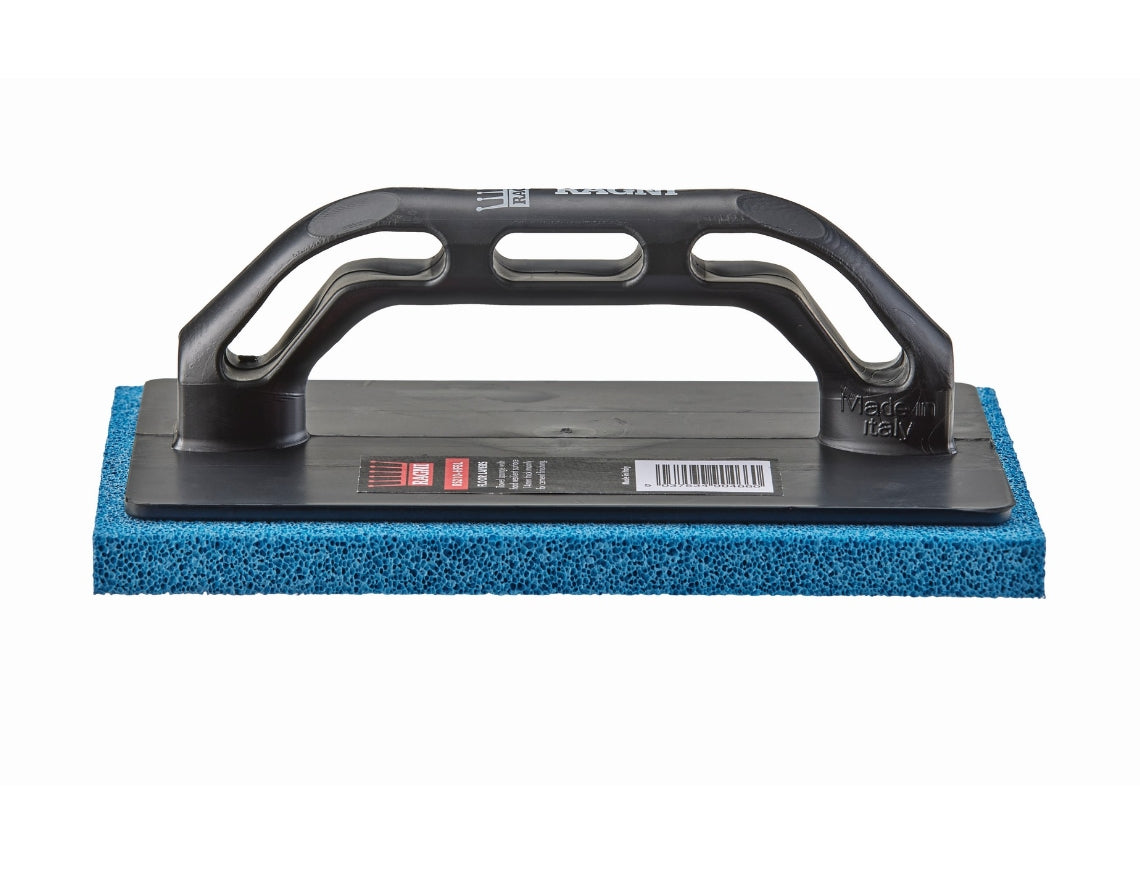 Ragni Hard Fine Blue Sponge Float with ABS Handle 220mm x 140mm x 15mm