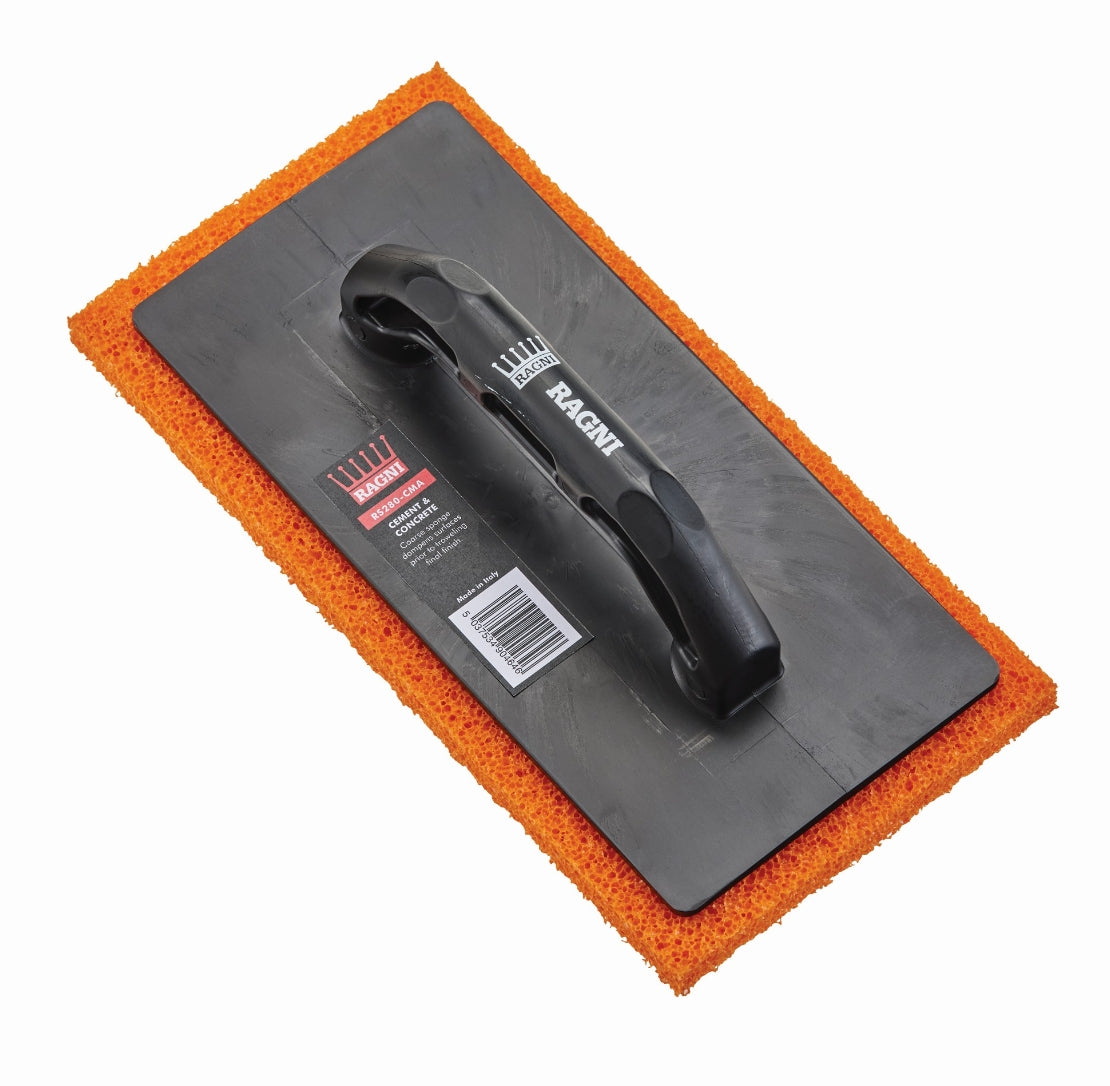 Ragni Coarse Medium Orange Sponge Float with ABS Handle 280mm x 140mm x 15mm