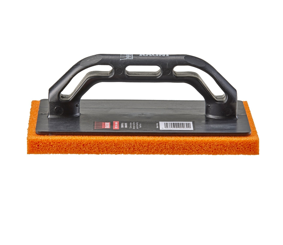 Ragni Coarse Medium Orange Sponge Float with ABS Handle 220mm x 140mm x 15mm