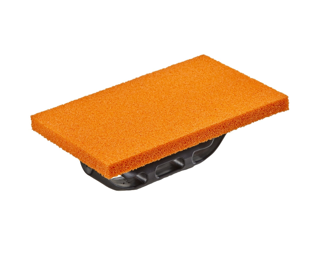 Ragni Coarse Medium Orange Sponge Float with ABS Handle 220mm x 140mm x 15mm