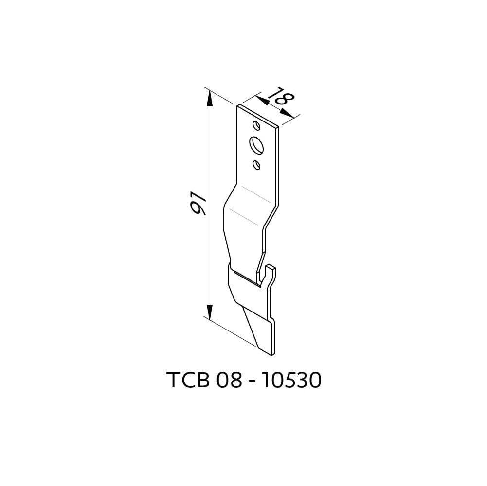SAS International TCB80 EMAC Hanger to Extrusion Bracket (Pack of 100)