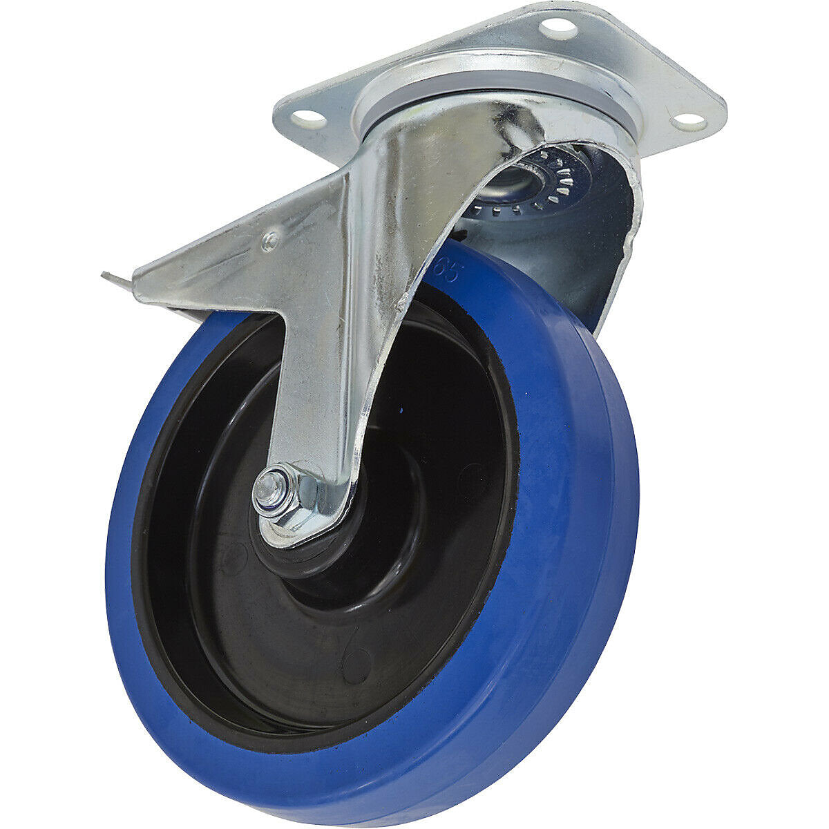 Heavy-Duty Swivel Plate Castor Wheel with Total Lock Brakes 200mm
