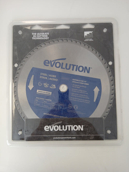 Evolution Mild Steel Cutting Chop Saw Blade 355mm x 66T