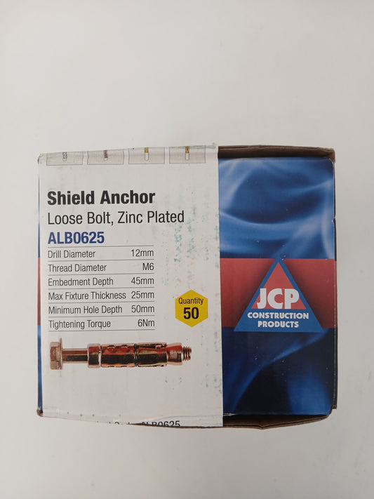 JCP Loose Bolt Shield Anchor 70mm (Pack of 50)