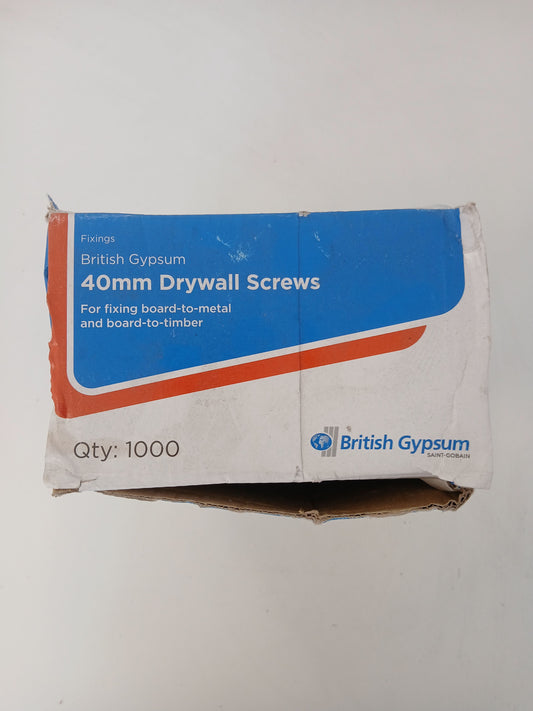 British Gypsum Drywall Screws 40mm (Pack of 1000)