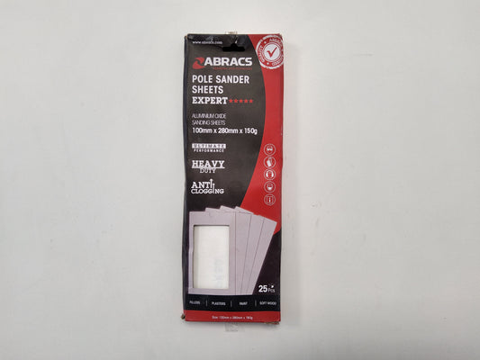 Abracs Pole Sander Sheets Expert 150 Grit 100mm x 280mm (Pack of 25)