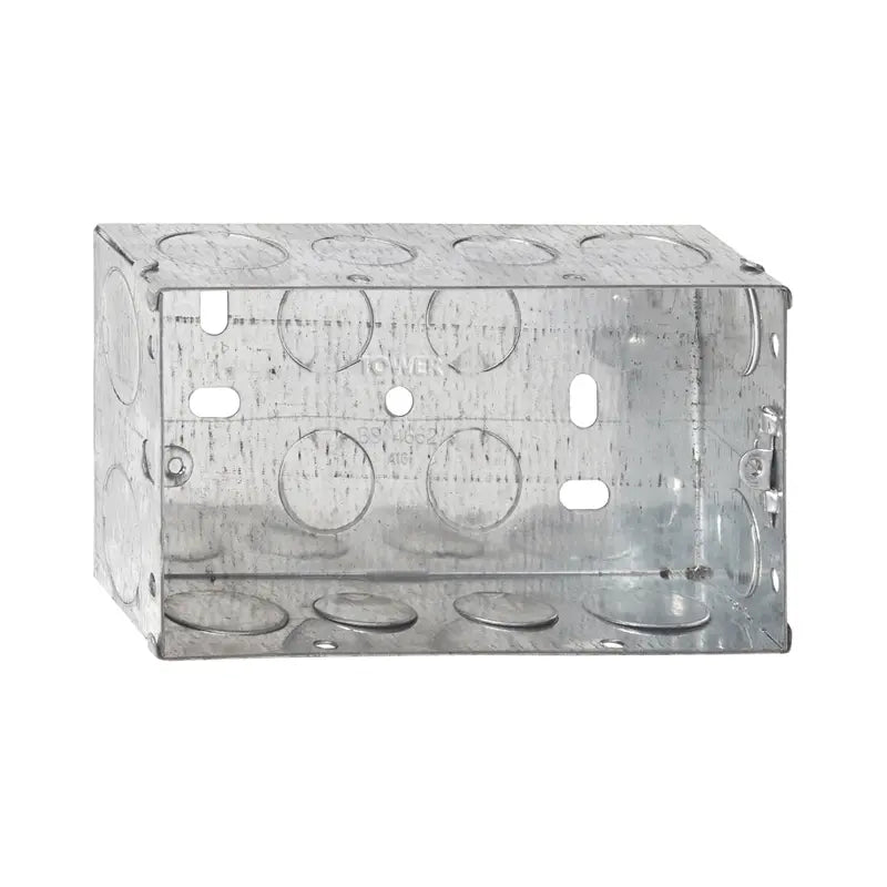 DETA 2 Gang Flush Metal Box 47mm