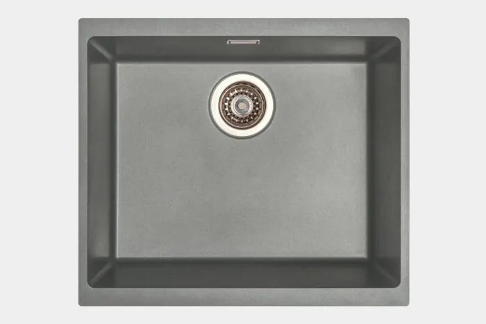Carysil EN500 Single Bowl Granite Composite Kitchen Sink Graphite Grey 530mm x 460mm x 200mm