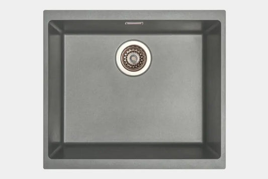 Carysil EN500 Single Bowl Granite Composite Kitchen Sink Graphite Grey 530mm x 460mm x 200mm