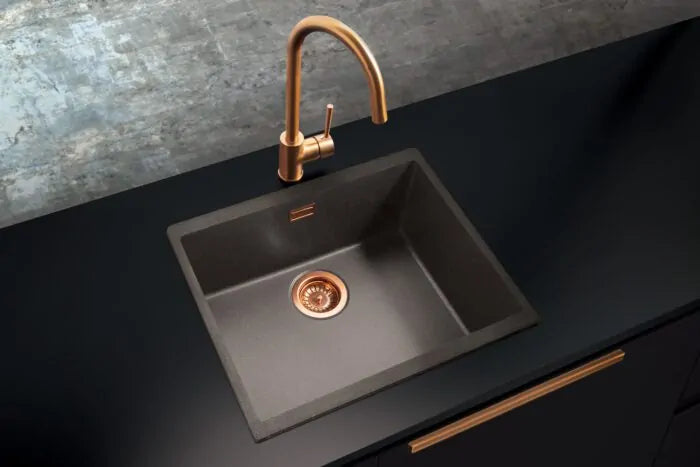 Carysil EN500 Single Bowl Granite Composite Kitchen Sink Black 530mm x 460mm x 200mm