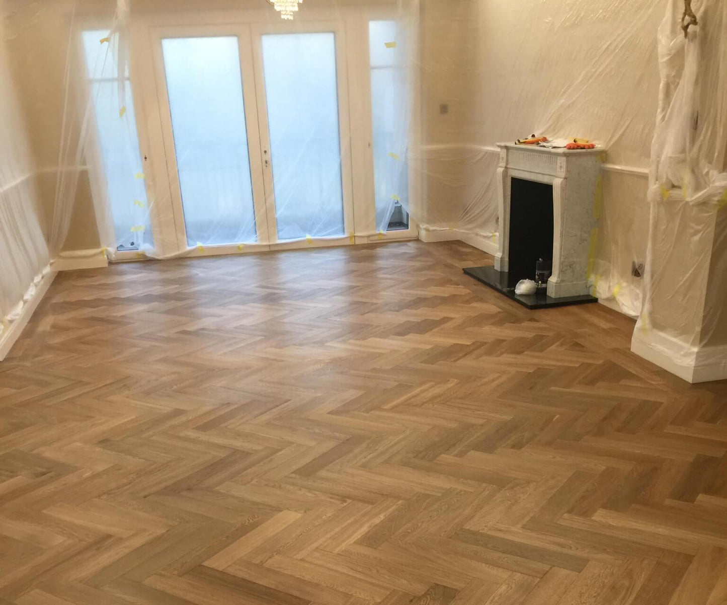 Engineered Herringbone Hard Wax Oiled Oak Wood Floor Natural White Oak (Pack of 60)