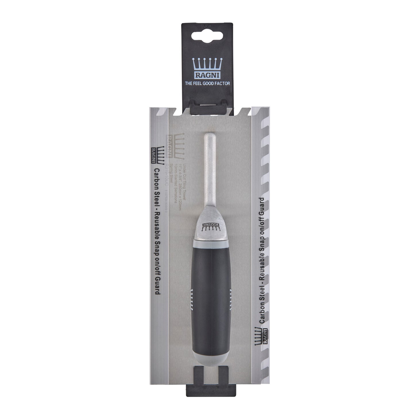 Ragni Undercut Tiling Trowel 11" with 10mm Slanted Notches