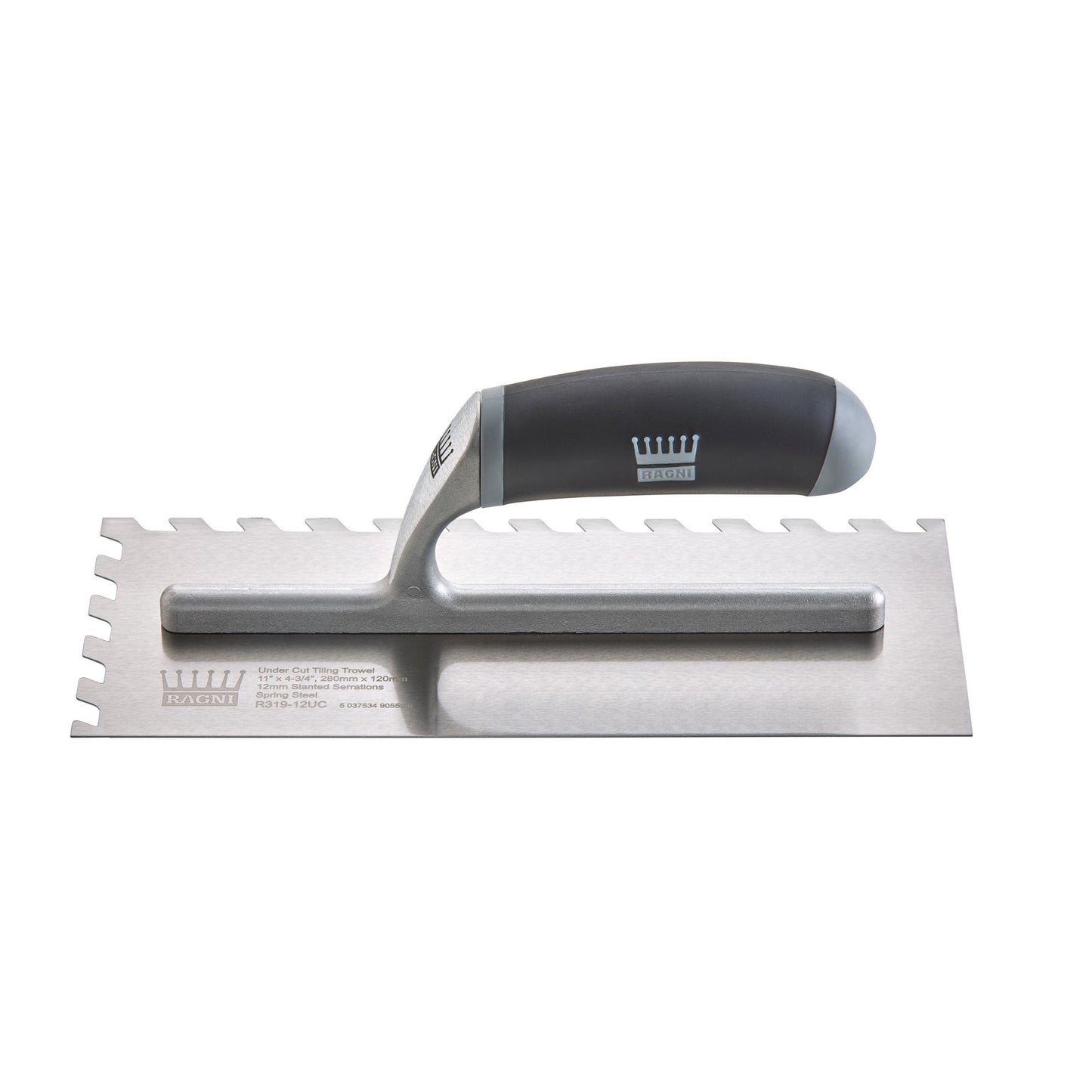 Ragni Undercut Tiling Trowel 11" with 12mm Slanted Notches