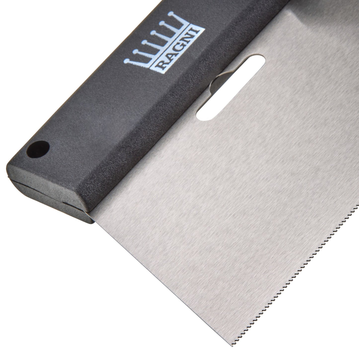 Ragni Adhesive Spreader with A1 Notched Blade & Soft Grip Handle 7"