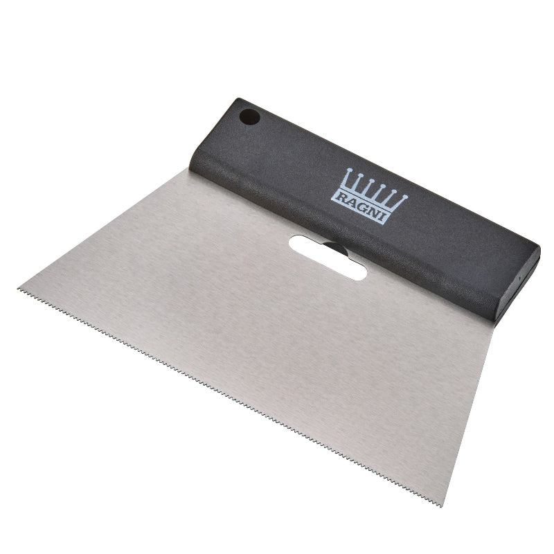 Ragni Adhesive Spreader with A1 Notched Blade & Soft Grip Handle 7"