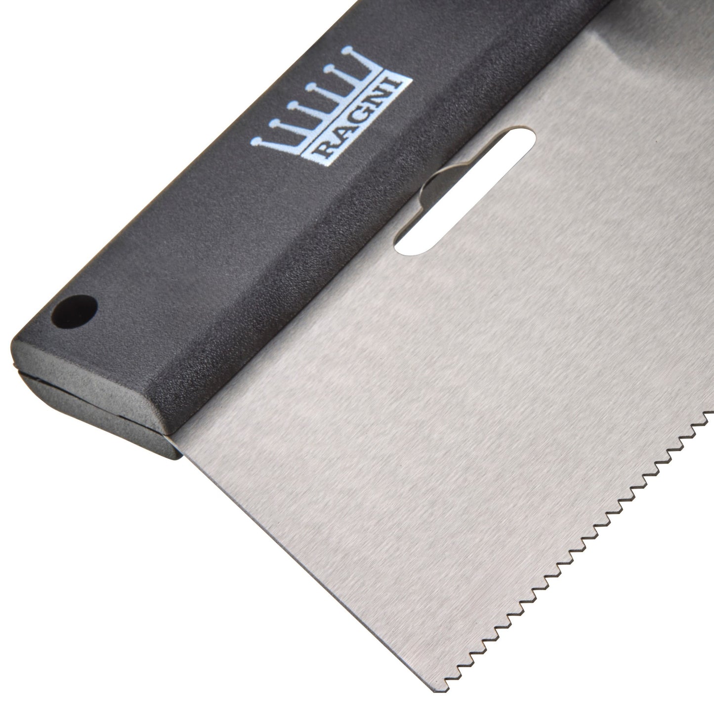 Ragni Adhesive Spreader with A2 Notched Blade & Soft Grip Handle 7"