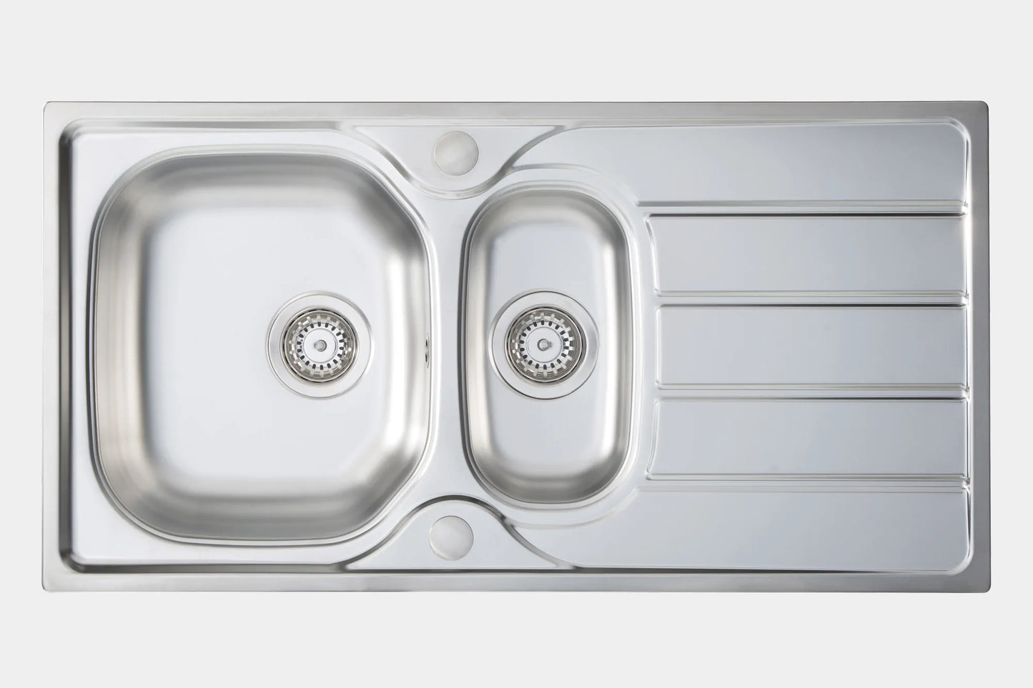 Carysil KD150 Steel Sink 1.5-Bowl & Drainer 965mm x 500mm x 140mm
