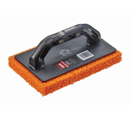 Ragni Coarse Medium Orange Sponge Float with ABS Handle 220mm x 140mm x 25mm