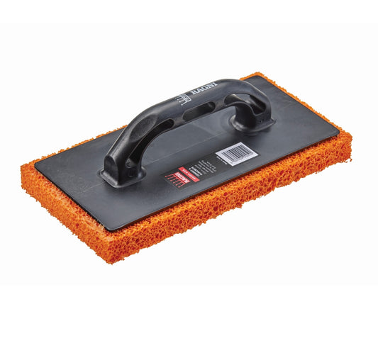 Ragni Coarse Medium Orange Sponge Float with ABS Handle 280mm x 140mm x 25mm