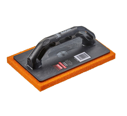 Ragni Coarse Medium Orange Sponge Float with ABS Handle 220mm x 140mm x 15mm