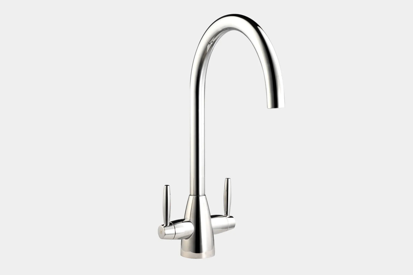 Carysil HS935 Twin Lever Tap Swan-Neck Kitchen Tap Chrome