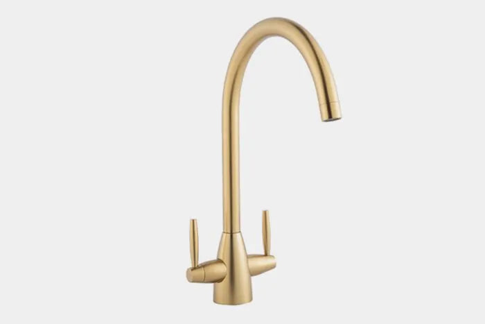 Carysil HS935 PVD Twin Lever Tap Swan-Neck Design Gold