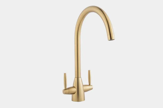 Carysil HS935 PVD Twin Lever Tap Swan-Neck Design Gold
