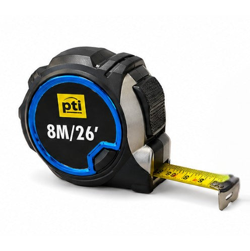 PTI Auto Lock Tape Measure 8m